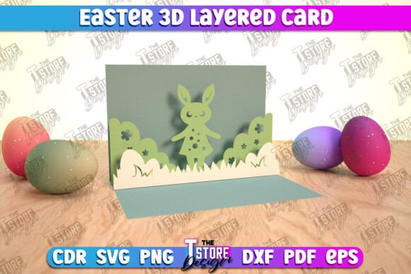 3D Easter Pop-Up Card SVG Design