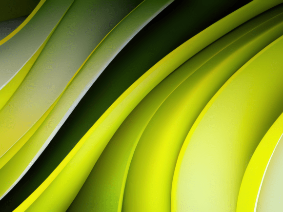 3D Green Wave Abstract Background