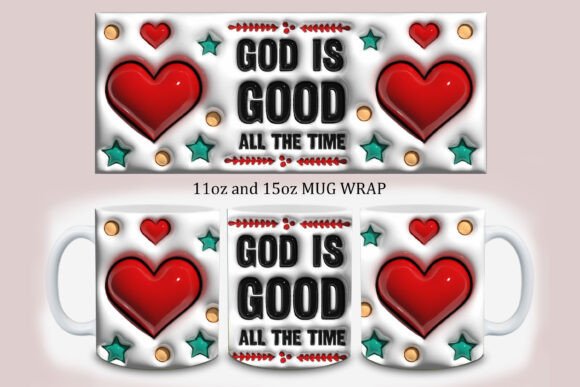3D Inflated God Is Good Christian Mug Design