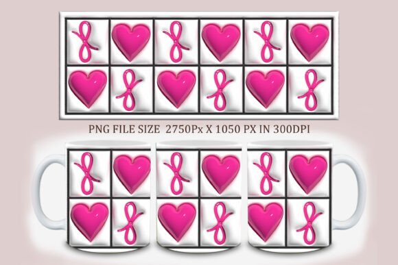 Bringing Romance to Life with the 3D Pink Heart Bow Valentines Mug Design