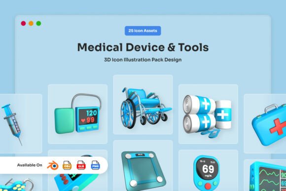 Elevate Healthcare Design with 3D Icons