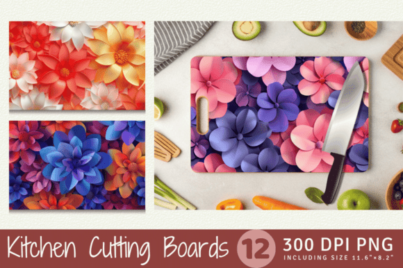 Elevating Kitchen Aesthetics and Digital Commerce with 3D Inflated Puff Flowers Cutting Boards