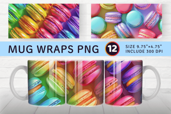 Elevating Print-on-Demand with the Rainbow 3D Macaroons Mug Wrap Sublimation Design
