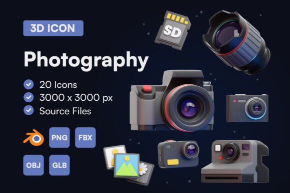 Enhancing Digital Interfaces with the Photography 3D Icon Set
