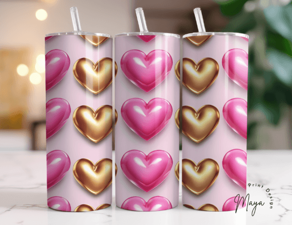 Evaluating the 3D Hearts 20 Oz Tumbler Wrap Design for Sublimation Projects