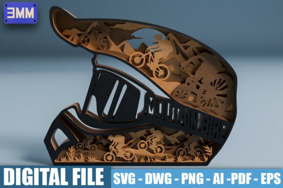 Evaluating the 3D Mountain Bike Helmet Laser Cut File for Layered Art Projects
