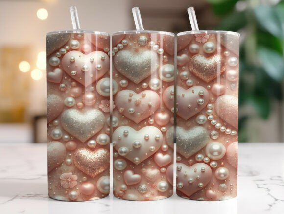 Evaluating the 3D Pink Heart 20oz Tumbler Wrap Design for Sublimation Projects