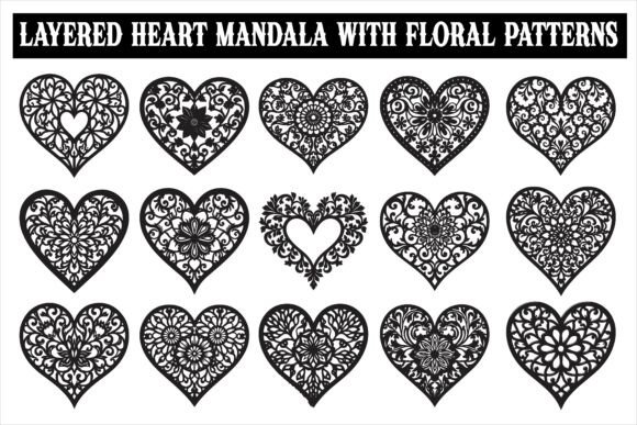 Layered Heart Mandala with Floral: A Comprehensive Guide to Romantic Digital Crafting