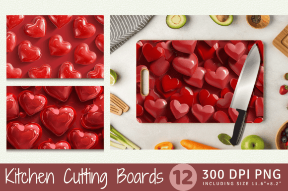 Red 3D Hearts Cutting Boards Sublimation: A Guide to Modern Kitchen Decor and Print-on-Demand Design