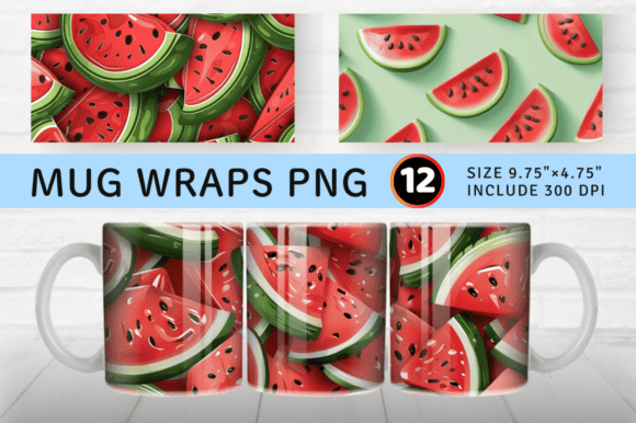 Strategic Branding with the 3D Watermelon Mug Wrap Sublimation Design