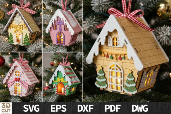 Strategic Holiday Branding with the 3D Christmas House Ornament Bundle