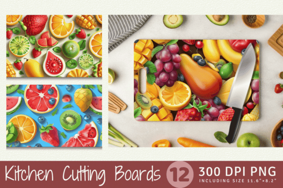 Summer 3D Fruits Cutting Boards Sublimat